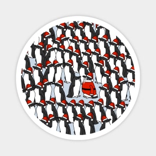 Awkward Christmas Party for Santa Penguins Magnet